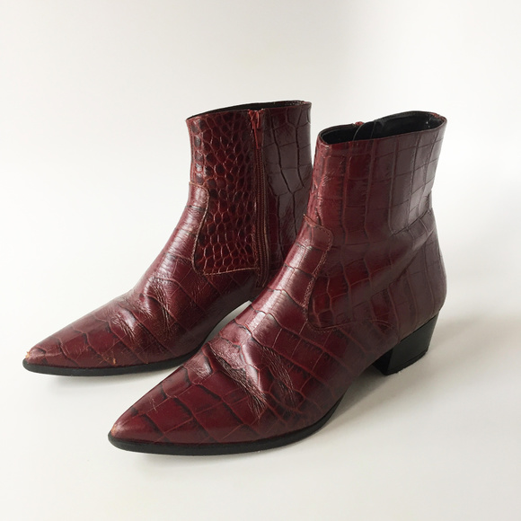 zara mock croc boots